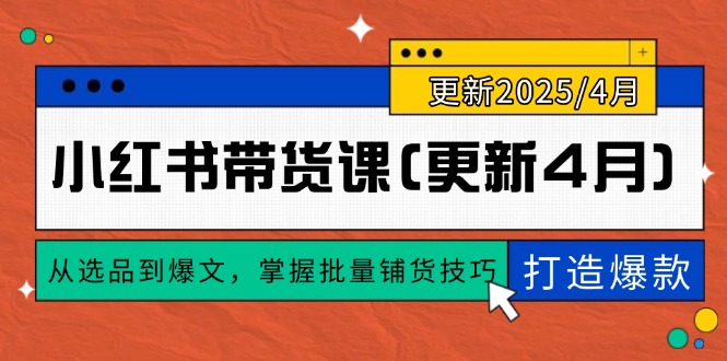 小红书带货课(更新4月-极客网创