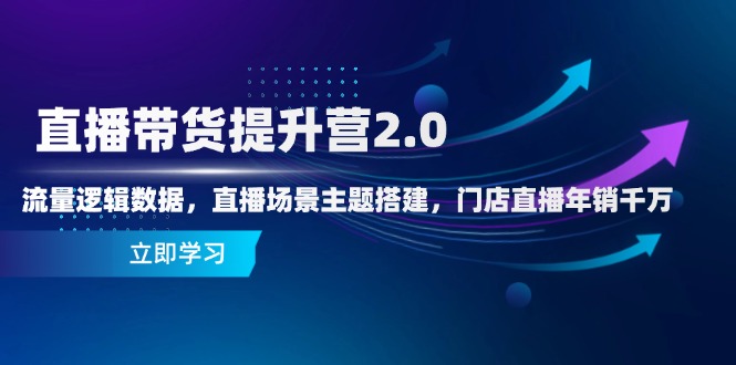 直播带货提升营2.0：流量逻辑数据，直播场景主题搭建，门店直播年销千万-极客网创