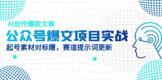 公众号爆文项目实战，AI创作爆款文章，起号素材对标赠(附赛道AI提示词-极客网创