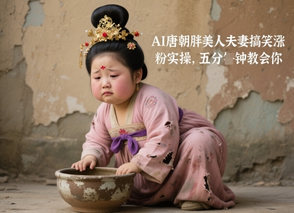 AI唐朝胖美人夫妻搞笑涨粉实操，五分钟教会你-极客网创