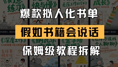 最新爆款拟人化书单玩法，假如书籍会说话，保姆级教程-极客网创