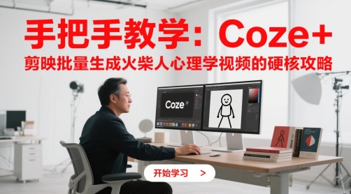 手把手教学：Coze + 剪映批量生成火柴人心理学视频的硬核攻略-极客网创