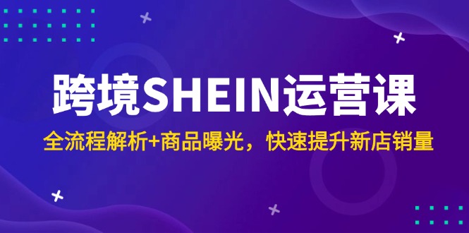 跨境SHEIN运营课，全流程解析+商品曝光，快速提升新店销量-极客网创