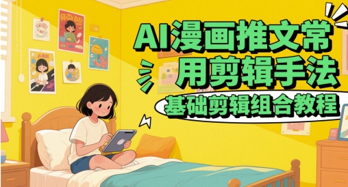 AI漫画推文常用剪辑手法，基础剪辑组合教程-极客网创