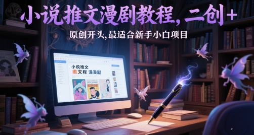 小说推文漫剧教程，二创+原创开头，最适合新手小白项目-极客网创