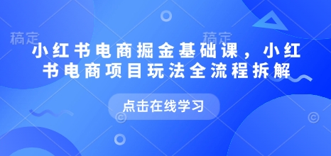 小红书电商掘金课，小红书电商项目玩法全流程拆解(更新5月)-极客网创