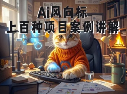 Ai风向标-附100种项目案例玩法-0基础小白到大神ai视频商业应用教学-极客网创