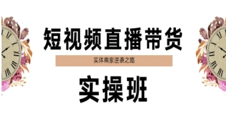 短视频直播带货实操班，实体商家逆袭之路-极客网创