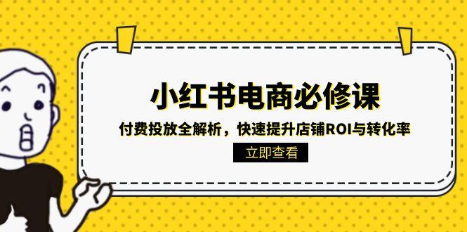 小红书电商必修课：付费投放全解析，快速提升店铺ROI与转化率-极客网创