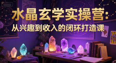 水晶玄学实操营：从兴趣到收入的闭环打造课-极客网创