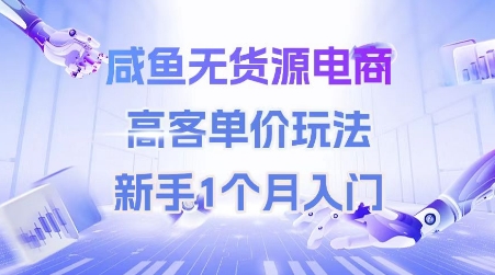 咸鱼无货源电商，高客单价玩法，新手1个月入门-极客网创