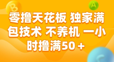 零撸天花板，独家满包技术，不用养机，一小时撸满50+，收益稳定【揭秘】-极客网创