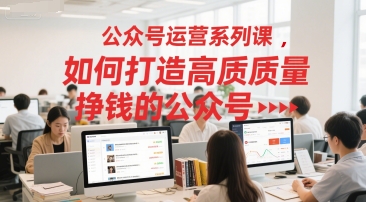 公众号运营系列课，如何打造高质量挣钱的公众号-极客网创