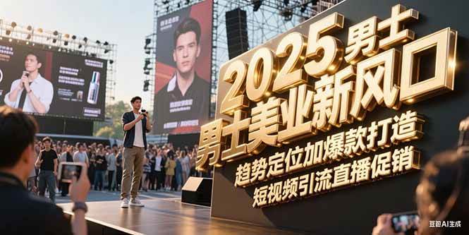 2025男士美业新风口，趋势定位加爆款打造，短视频引流直播促销-极客网创