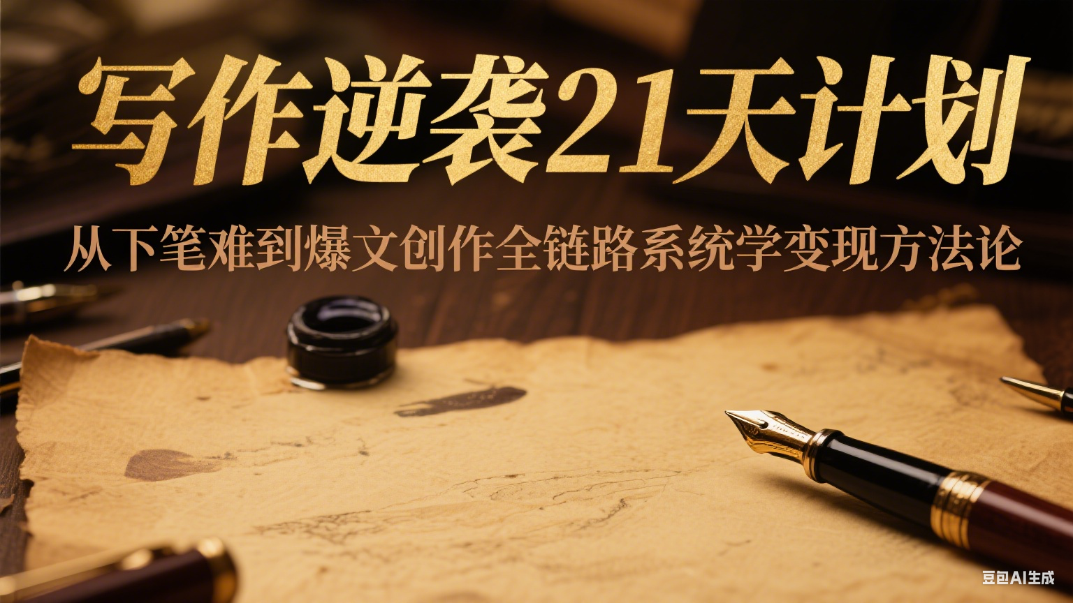 写作逆袭21天计划：从下笔难到爆文创作全链路系统学变现方法论-极客网创