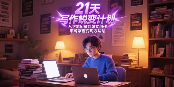 21天写作蜕变计划，从下笔困难到爆文创作，系统掌握变现方法论-极客网创
