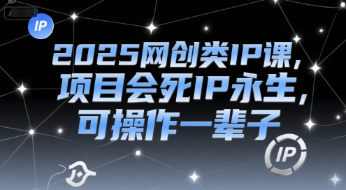 2025网创类IP课，项目会死IP永生，可操作一辈子-极客网创