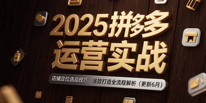 2025拼多多运营实战：店铺定位选品技巧，爆款打造全流程解析(更新6月-极客网创