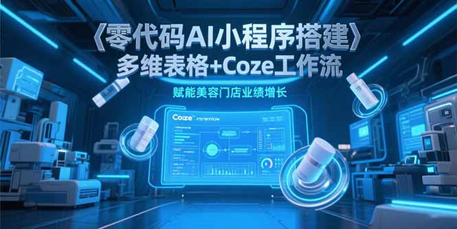 零代码AI小程序搭建，多维表格+Coze工作流，赋能美容门店业绩增长-极客网创