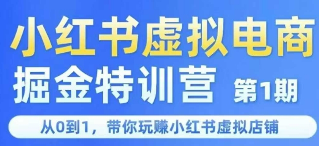 小红书虚拟电商掘金特训营第1期，从0到1，带你玩转小红书虚拟店铺-极客网创