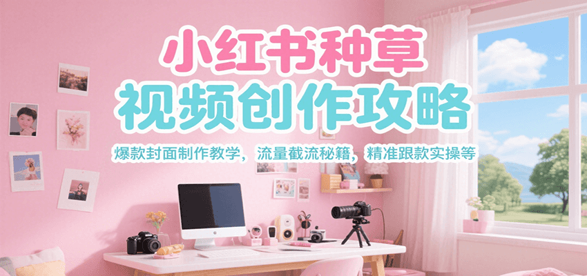小红书种草视频创作攻略，爆款封面制作教学 ，流量截流秘籍 ，精准跟款实操等-极客网创