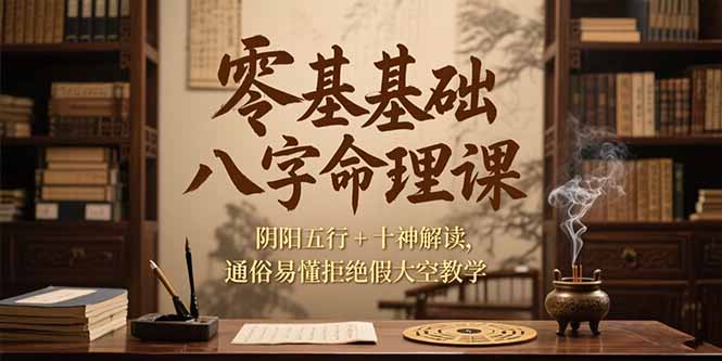 零基础八字命理课，阴阳五行+十神解读，通俗易懂拒绝假大空教学-极客网创