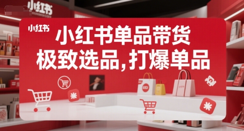 小红书单品带货，极致选品，打爆单品-极客网创