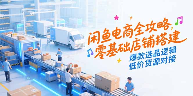 闲鱼电商全攻略，零基础店铺搭建，爆款选品逻辑，低价货源对接-极客网创