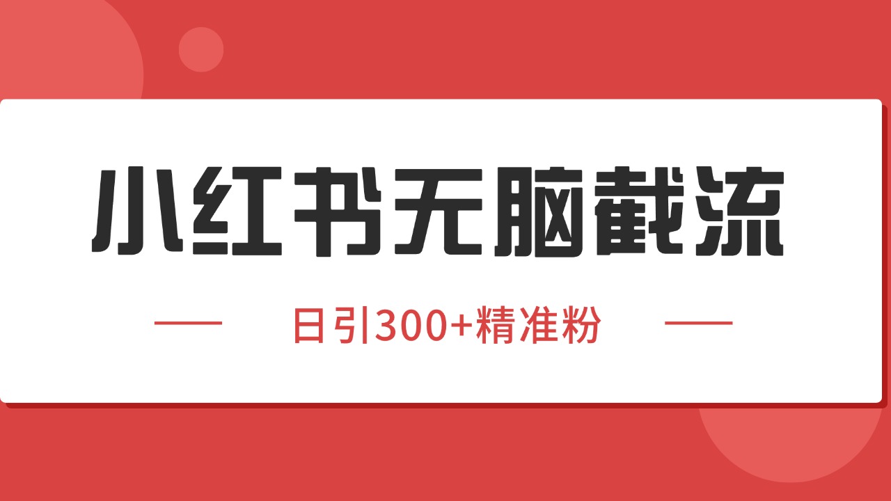 小红书截流同行客源，独家野路子获客玩法 日引200+暴力获客-极客网创