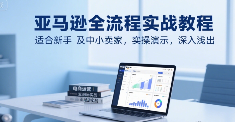 亚马逊全流程实战教程，适合新手及中小卖家，实操演示，深入浅出-极客网创