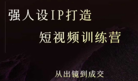 强人设ip打造课，8月​最新5天短视频ip训练营，从出镜到成交-极客网创