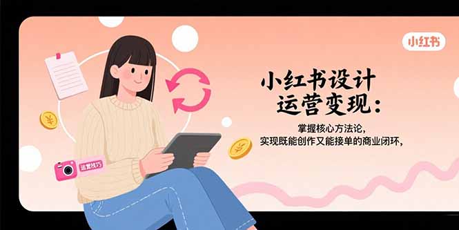 小红书设计运营变现：掌握核心方法论，实现既能创作又能接单的商业闭环-极客网创