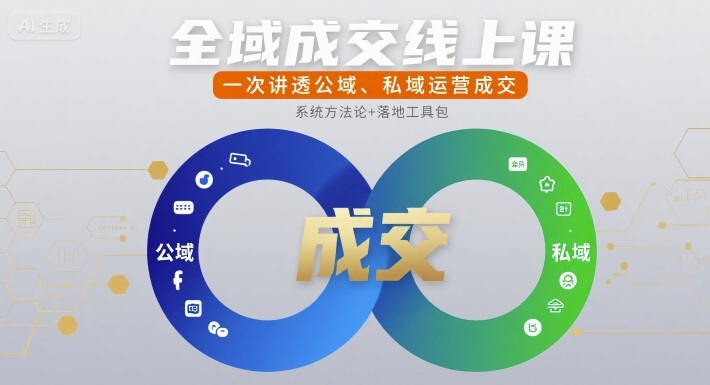 全域成交线上课，一次讲透公域、私域运营成交-极客网创