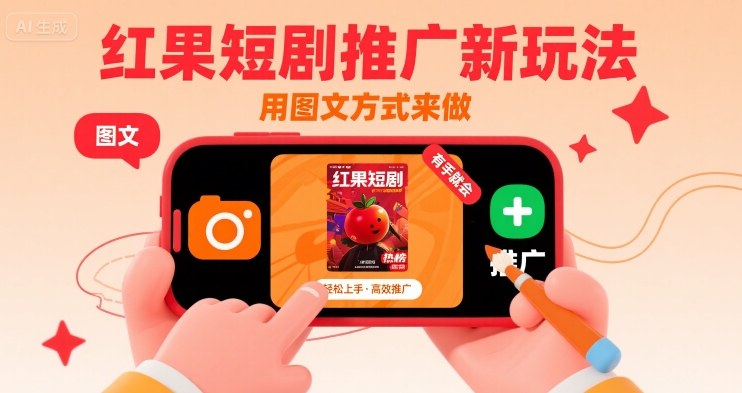 红果短剧推广新玩法，用图文方式来做，有手就会-极客网创