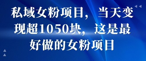 私域女粉项目，当天变现超1k，这是最好做的女粉项目，可放大操作-极客网创