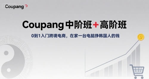 Coupang中阶班+高阶班，0到1入门跨境电商，在家一台电脑挣韩国人的钱-极客网创