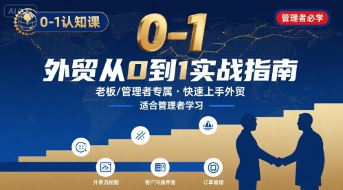 外贸如何快速0-1认知课-适合内贸转外贸的老板，管理者学习-极客网创