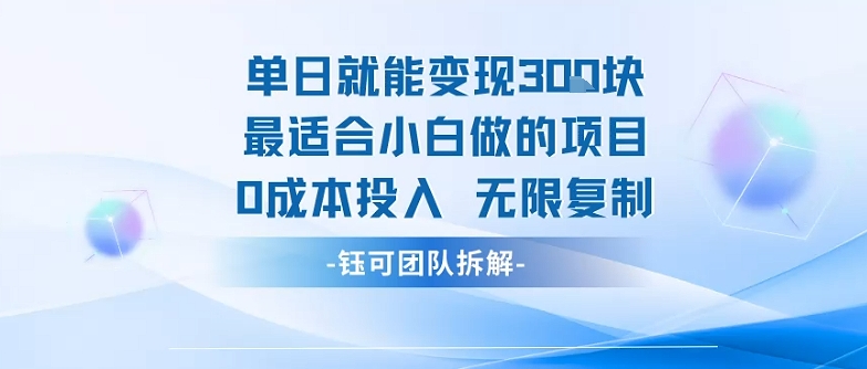 单日就能变现3张最适合小白做的项目0成本投入 无限复制-极客网创