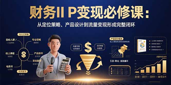 财务IP变现必修课：从定位策略、产品设计到流量变现形成完整闭环-极客网创
