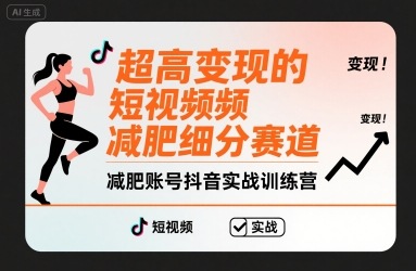 超高变现的短视频减肥细分赛道，减肥账号抖音实战训练营-极客网创