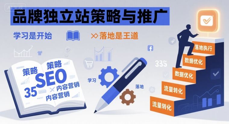 品牌独立站策略与推广，学习是开始，落地是王道-极客网创