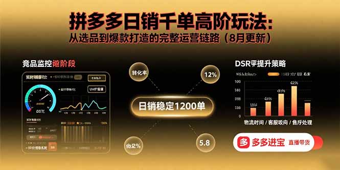 拼多多日销千单高阶玩法：从选品到爆款打造的完整运营链路(8月更新-极客网创