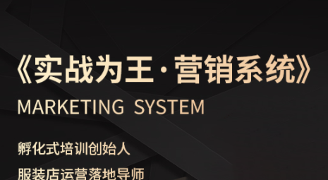 老杨·服装老板必修课《实战为王-营销系统》实现业绩被动式增长-极客网创