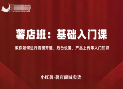 小红薯薯店商城卖货，基础入门课，教你如何进行店铺开通、后台设置、产品上传等入门知识-极客网创