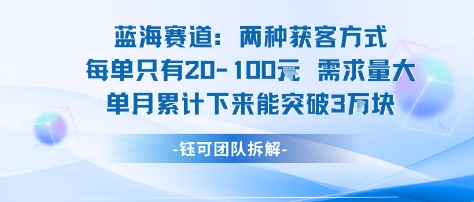 蓝海赛道：需求量大 单月累计下来能突破3W-极客网创