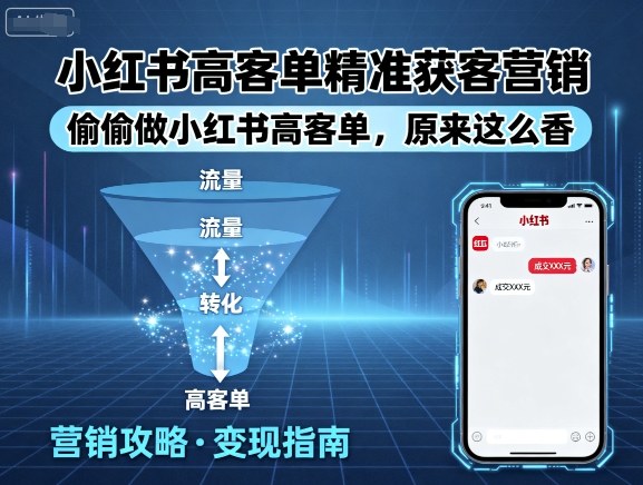 小红书高客单精准获客营销，偷偷做小红书高客单，原来这么香-极客网创