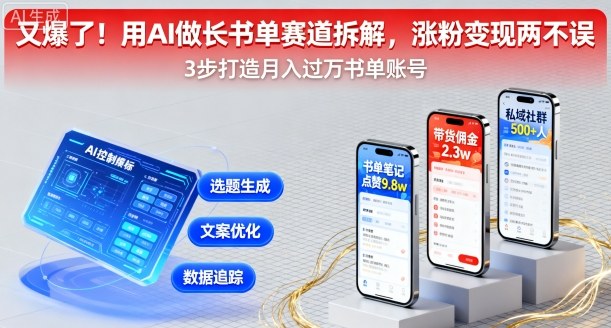 又爆了！用AI做长书单赛道拆解，涨粉变现两不误-极客网创