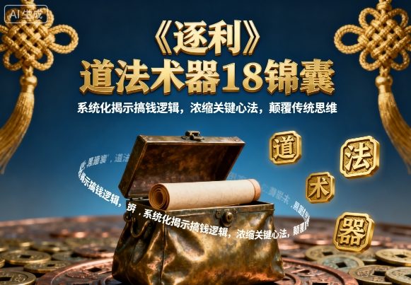 《逐利》道法术器18锦囊，系统化揭示搞钱逻辑，浓缩关键心法，颠覆传统思维-极客网创