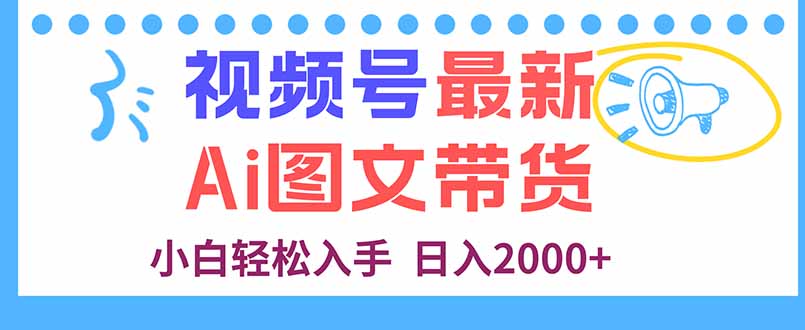 视频号最新AI图文带货,每天几分钟,小白轻松入手,日入2000+-极客网创