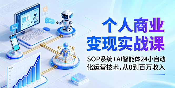 个人商业变现实战课：SOP系统+AI智能体24小自动化运营技术，从0到百万收入-极客网创